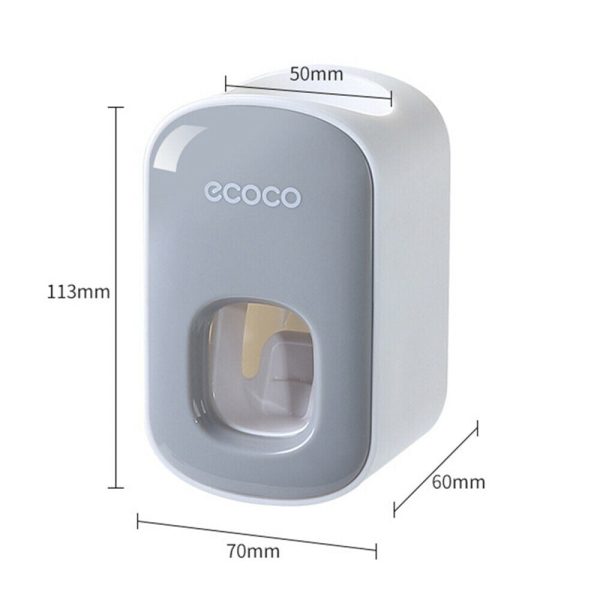 Ecoco Wall mount auto ands Free Toothpaste Dispenser Automatic Toothpaste Squeezer Bathroom Toothpaste Holder – Black