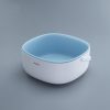 Ecoco Double Drain Basket Bowl Washing Kitchen Strainer Noodles Vegetables Fruit Sink Supplies – Blue