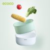 Ecoco Double Drain Basket Bowl Washing Kitchen Strainer Noodles Vegetables Fruit Sink Supplies – Blue