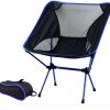 Ultralight Aluminum Alloy Folding Camping Camp Chair Outdoor Hiking Patio Backpacking – Blue