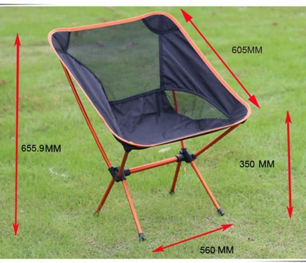 Ultralight Aluminum Alloy Folding Camping Camp Chair Outdoor Hiking Patio Backpacking – Blue