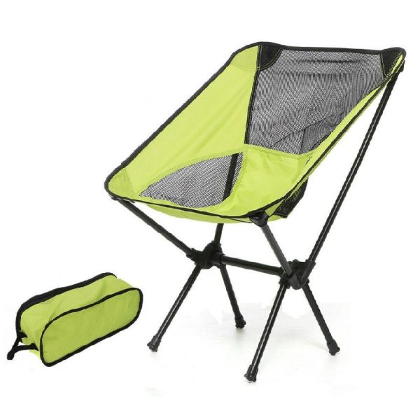 Ultralight Aluminum Alloy Folding Camping Camp Chair Outdoor Hiking Patio Backpacking – Blue