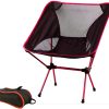 Ultralight Aluminum Alloy Folding Camping Camp Chair Outdoor Hiking – Red