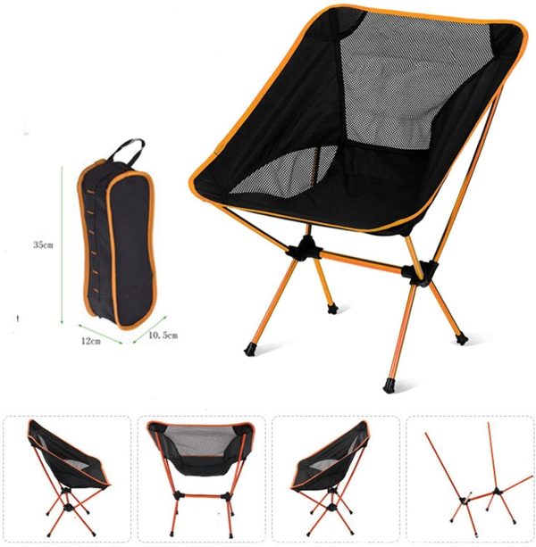 Ultralight Aluminum Alloy Folding Camping Camp Chair Outdoor Hiking – Red