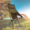 Camping Chair Folding High Back Backpacking Chair with Headrest – Brown