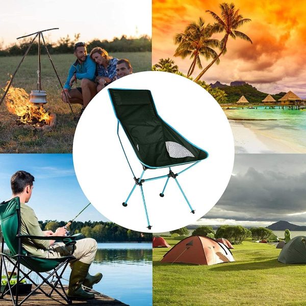 Camping Chair Folding High Back Backpacking Chair with Headrest – Brown