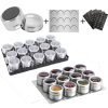 Magnetic Spice Jars Containers Spice Tins Wall Mounted Stainless Steel Base New – 12