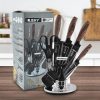 8 pieces Kitchen Knife Set Everich Chef Sharpener Knives Stainless Steel Nonstick Scissor Gift