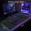 LED Gaming Mouse Pad Large RGB Extended Mousepad Keyboard Desk Anti-slip Mat