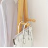 Rail Bamboo Clothes Rack Garment Hanging Stand 3 Tier Storage Shelves Closet 80cm Panel