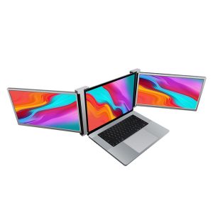 Dual Portable Triple Fold 1080P IPS FHD Monitor Screen Extender For Laptop 11.9