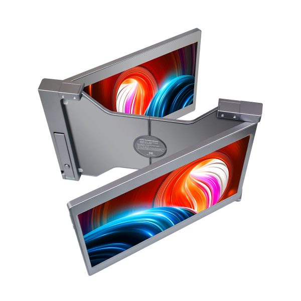 Dual Portable Triple Fold 1080P IPS FHD Monitor Screen Extender For Laptop 11.9″ Grey