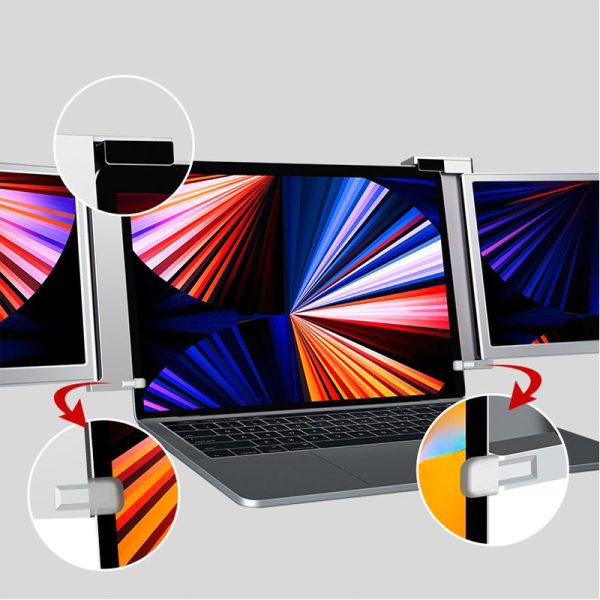 11.9 Inch Triple Portable Monitor 2022 FOPO 1080P FHD IPS Attachable Triple Monitor Extender, Triple Screen for Laptop of 13″-16″ Compatible with Windows/Mac/Switch/Xbox Connect with USB-C/HDMI