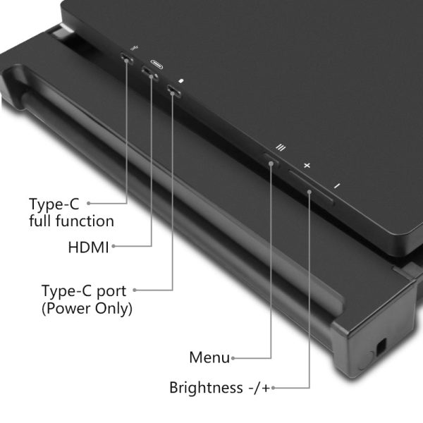 Dual Portable Triple Fold 1080P IPS FHD Monitor Screen Extender For Laptop 15 Grey”