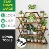 STAR Shape Bamboo Plant Stand Supplier Multi Tier Flower Rack for Indoor Outdoor – 105x25x114 cm