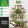 STAR Shape Bamboo Plant Stand Supplier Multi Tier Flower Rack for Indoor Outdoor – 105x25x114 cm