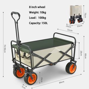 Folding Beach Wagon Cart Trolley Garden Outdoor Picnic Camping Sports Market Collapsible Shop