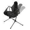 Camping Chair Foldable Swing Luxury Recliner Relaxation Swinging Comfort Lean Back Outdoor Folding Chair Outdoor Freestyle Portable Folding Rocking Ch – Black