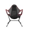 Camping Chair Foldable Swing Luxury Recliner Relaxation Swinging Comfort Lean Back Outdoor Folding Chair Outdoor Freestyle Portable Folding Rocking Ch – Black