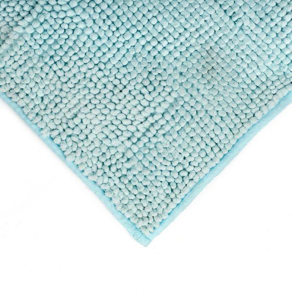 Microfiber Shower & Bathroom Bath Mat Non Slip Soft Pile Design – Aqua