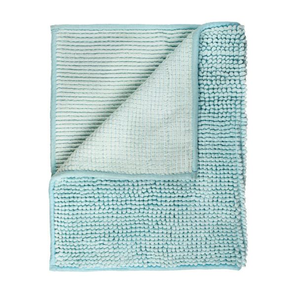 Microfiber Shower & Bathroom Bath Mat Non Slip Soft Pile Design – Aqua