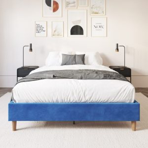 Velvet Blue Bed Frame – SINGLE