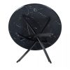 Round Marble-Effect Table-Black