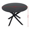 Round Marble-Effect Table-Black