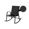 Rocking Chair High Back Rocker Chairs Steel Metal Textilene Fabric-Black