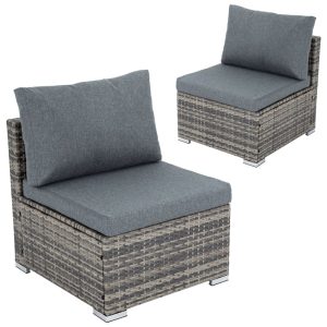 Grey Armless Outdoor Sofa Set