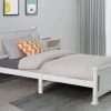 Double Solid Pine Timber Bed Frame-White