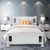 King Single Solid Pine Timber Bed Frame-White