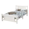 Single Solid Pine Timber Bed Frame-White