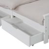 2 x Wooden Bed Frame Storage Trundle Drawers-White