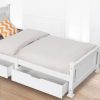 2 x Wooden Bed Frame Storage Trundle Drawers-White