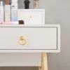 Dressing Vanity Table Stool Set with Make-up LED Lighted Mirror-White