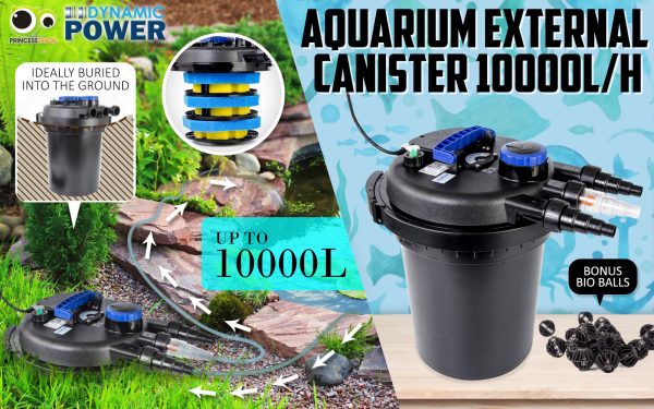 Combo Aquarium Garden Filter 10000L/H + Submersible Water Pump – 16000L/H