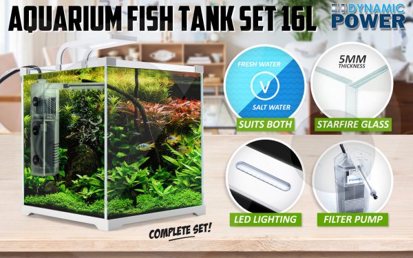 Dynamic Power Aquarium Fish Tank Starfire Glass – 16L