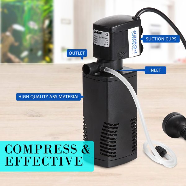 Dynamic Power Aquarium Submersible Filter Pond Pump – 600L/H 8W 1m Pond