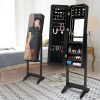 La Bella Mirror Jewellery Cabinet FLASHY 146cm Organiser LED – Black