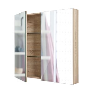 La Bella Bathroom Mirror Cabinet Wall Twin Door Shaving Storage