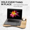 Kandaka Acacia Lap Desk Laptop Tablet Stand Cushioned Lapdesk Cup Holder – Maple