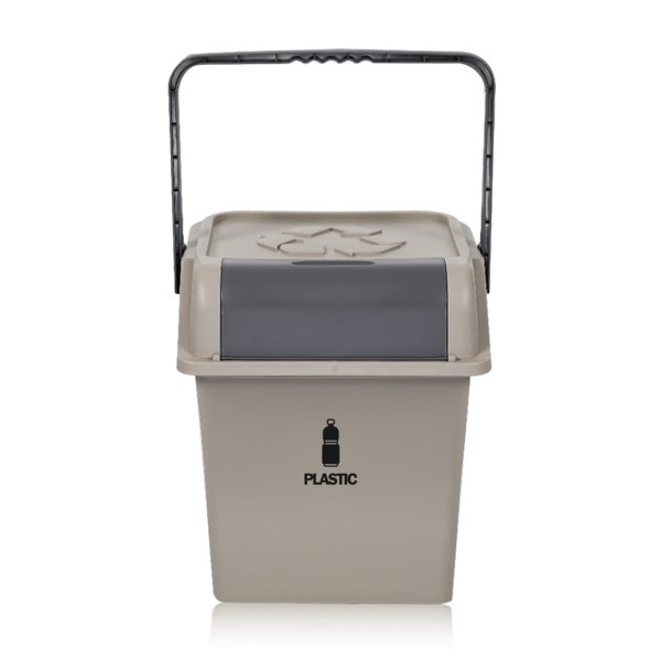 Nplastic 2 Set Stackable Recycle BinRubbish Open-Touch Flip Lid 45L – Brown