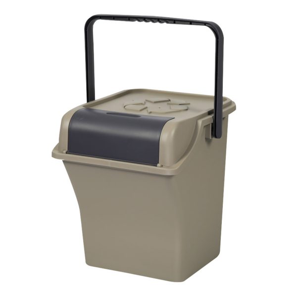 Nplastic 2 Set Stackable Recycle BinRubbish Open-Touch Flip Lid 45L – Brown