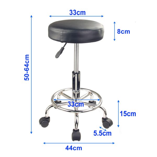 Forever Beauty Black Salon Barber Stool Swivel