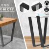 La Bella 2 Set Black Coffee Dining Table Legs Bench Trapezium DIY Steel Metal – 65x40x71 cm