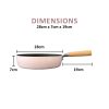 Stone Frypan Frying Pan 28cm Non-Stick IH Induction Wood Ceramic Round PINK