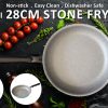 Stone Frypan Frying Pan 28cm Non-Stick Induction Ceramic Round PURE SKY BLUE