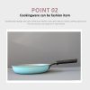 Stone Frypan Frying Pan 28cm Non-Stick Induction Ceramic Round PURE SKY BLUE