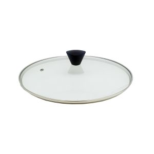 KOMAN Stainless Steel Glass Lid with Bakelite Handle – 28 cm